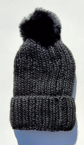 Woven Beanie W/ Pom