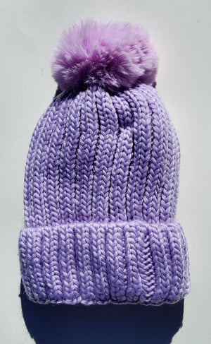 Woven Beanie W/ Pom