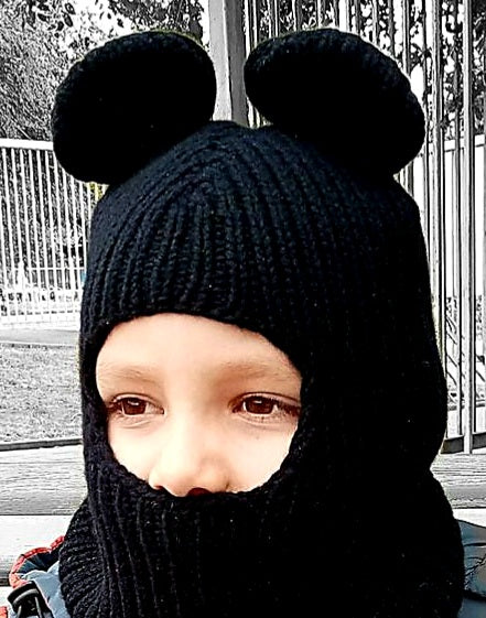 Thick Balaclava W/ Bear Ears