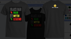 BLACK DAD Fathers Day MAN MYTH LEGEND T Shirts