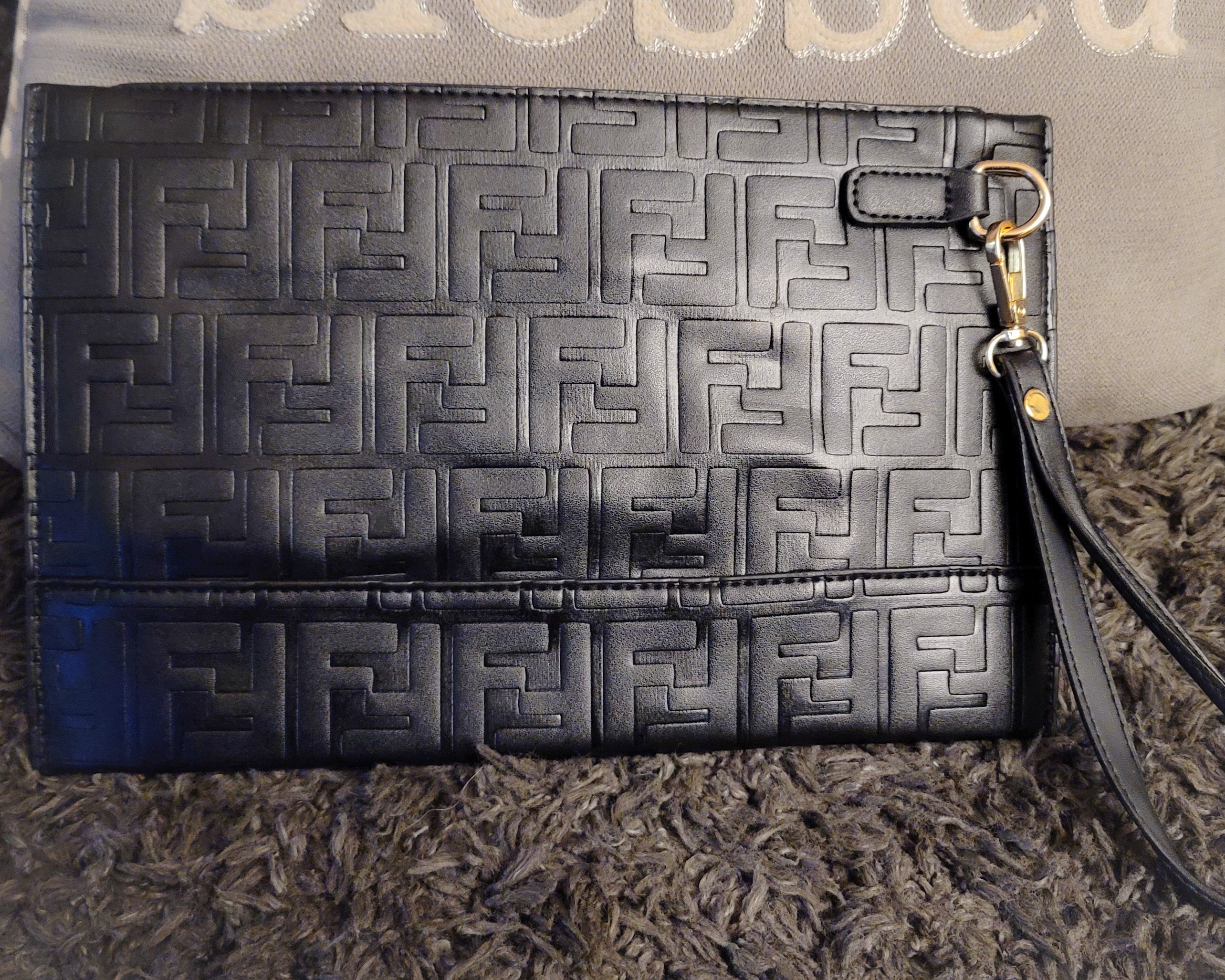 Black W/ Gold Fendi "Slim And Sassy" Wallet