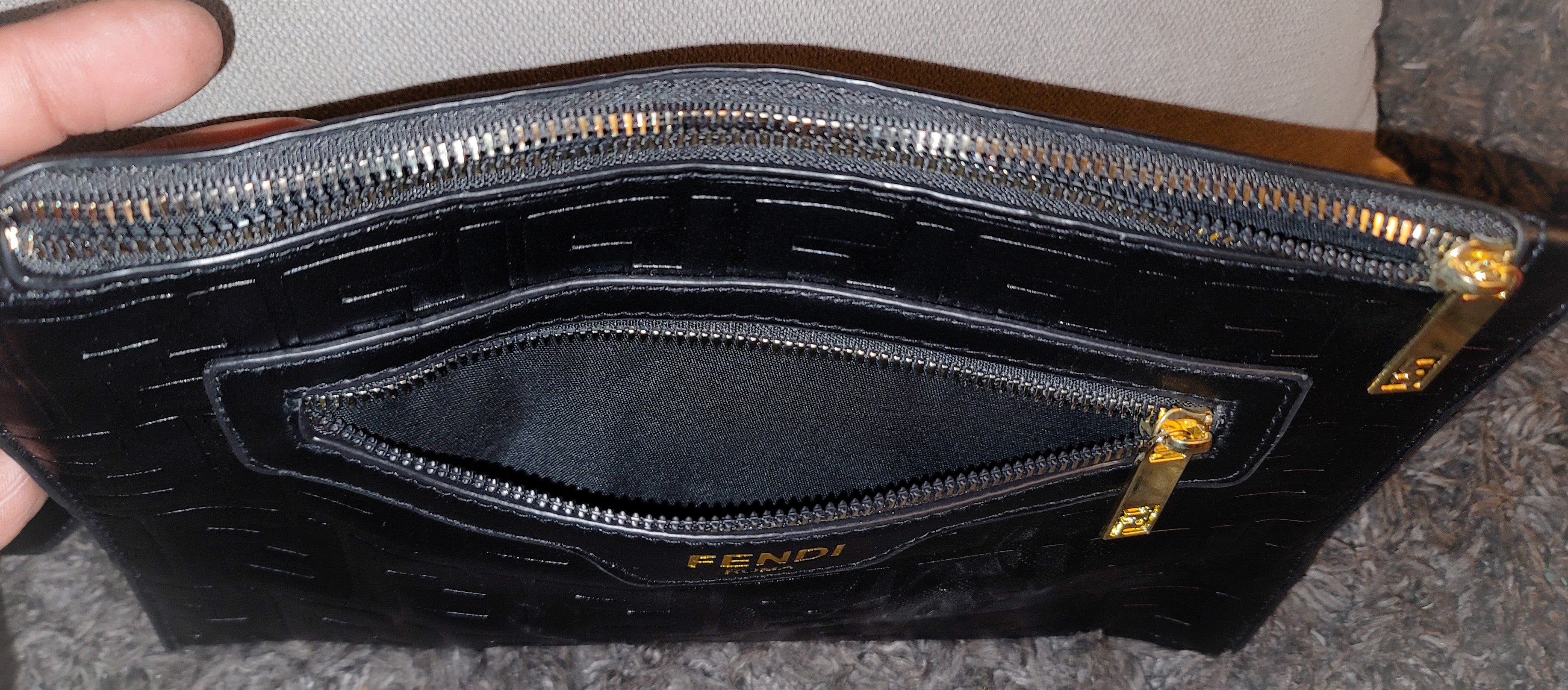 Black W/ Gold Fendi "Slim And Sassy" Wallet