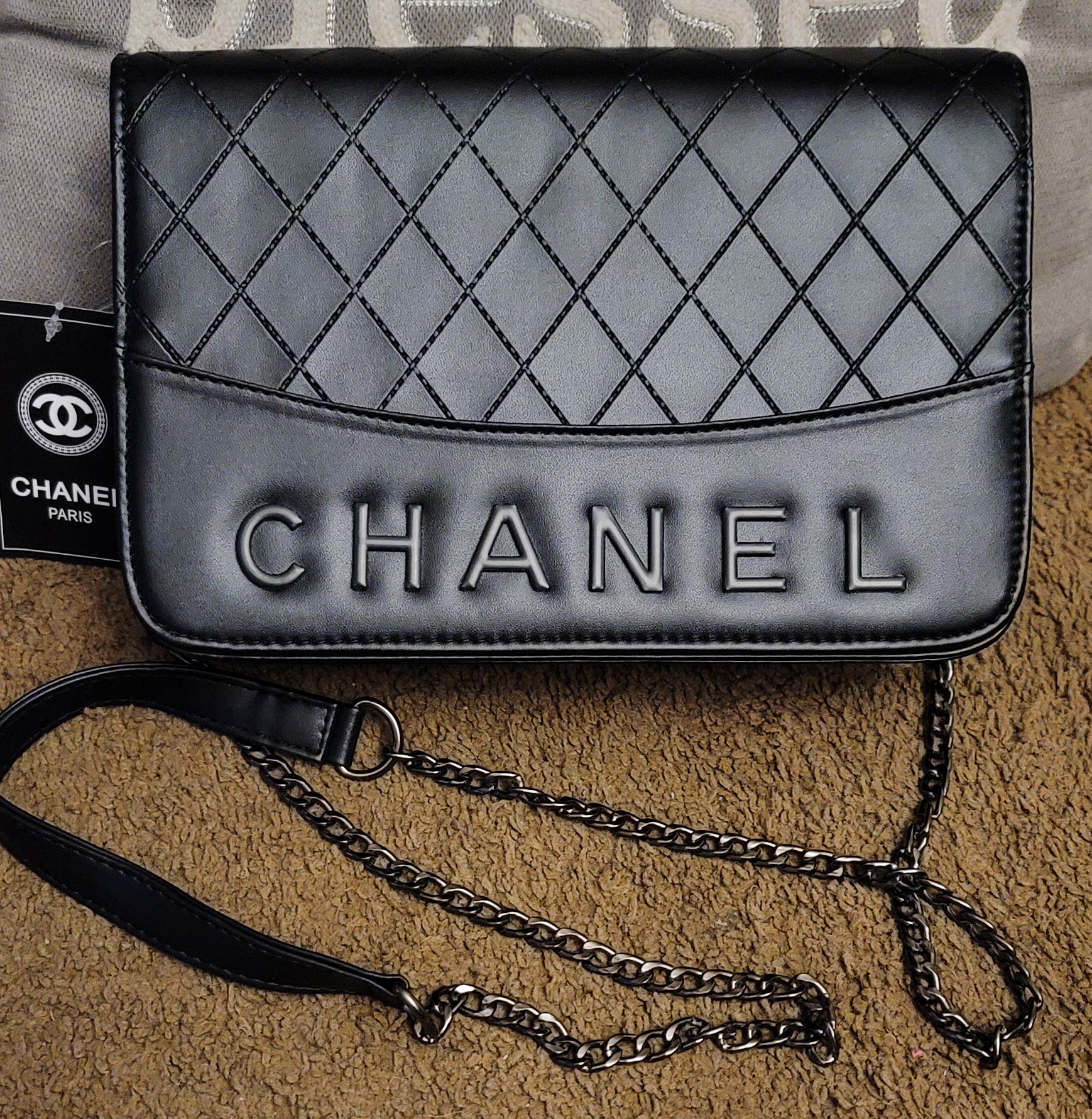 Leather "Black Is Sexy" Chanel 2 Piece Set