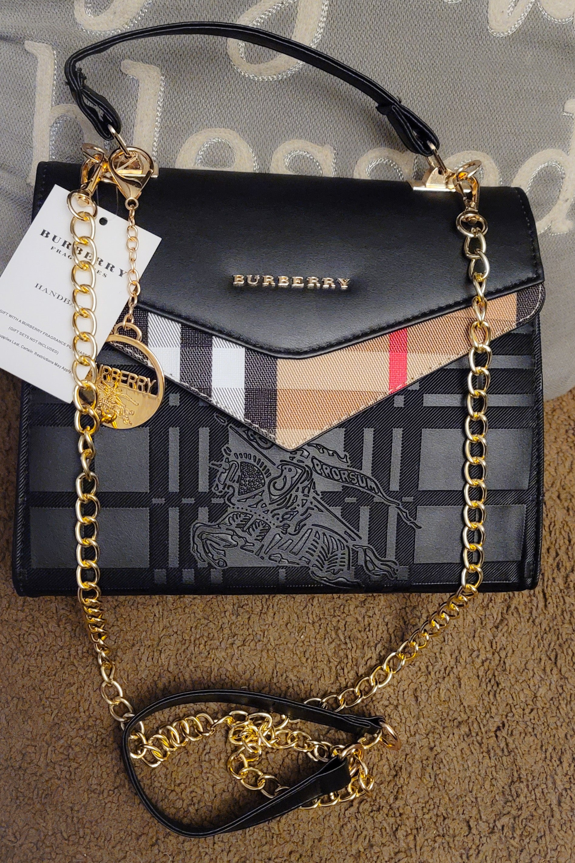 Leather Burberry "Ladies First" Purse And Wallet Set