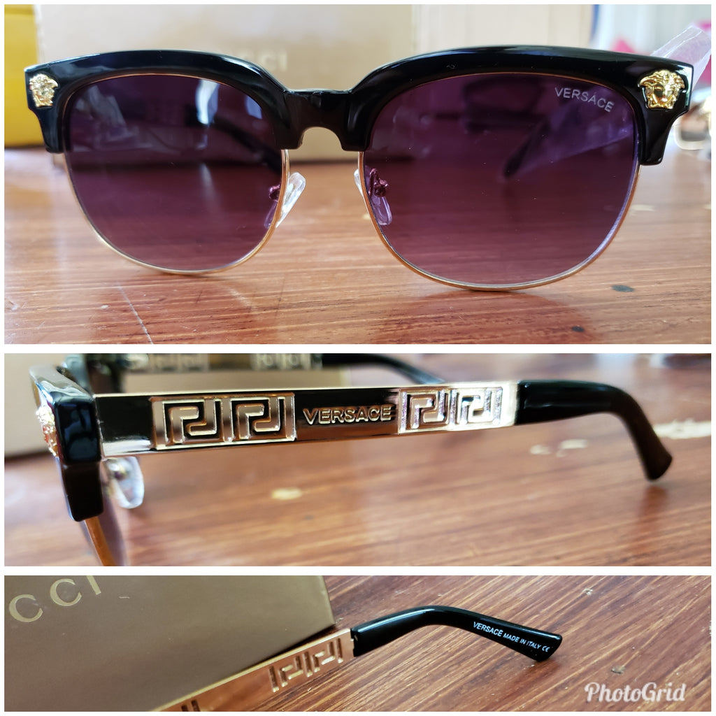 Black Unisex Sunglasses By Versace