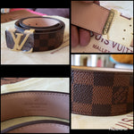 Brown Checked Belt By Louis Vuitton SIZE 39