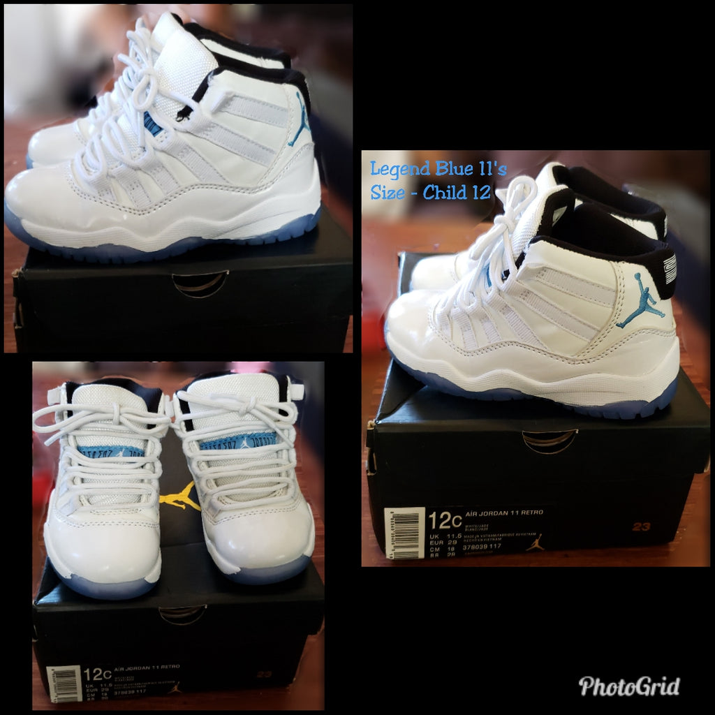 Legend Blue 11's Used Size 12 Child