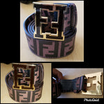 Brown With Gold Accents Fendi Belt SIZE 39