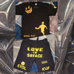 "LOVE IS SAVAGE" Top And Shorts Set