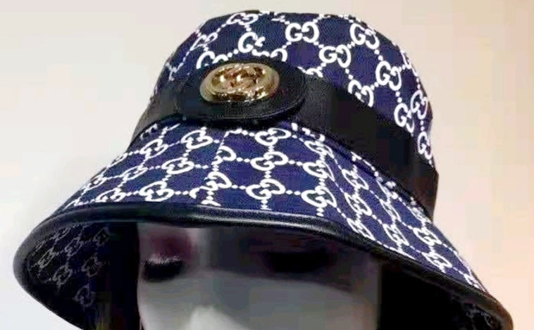 Blue With Black Trim "Gucci Everywhere" Bucket Hat