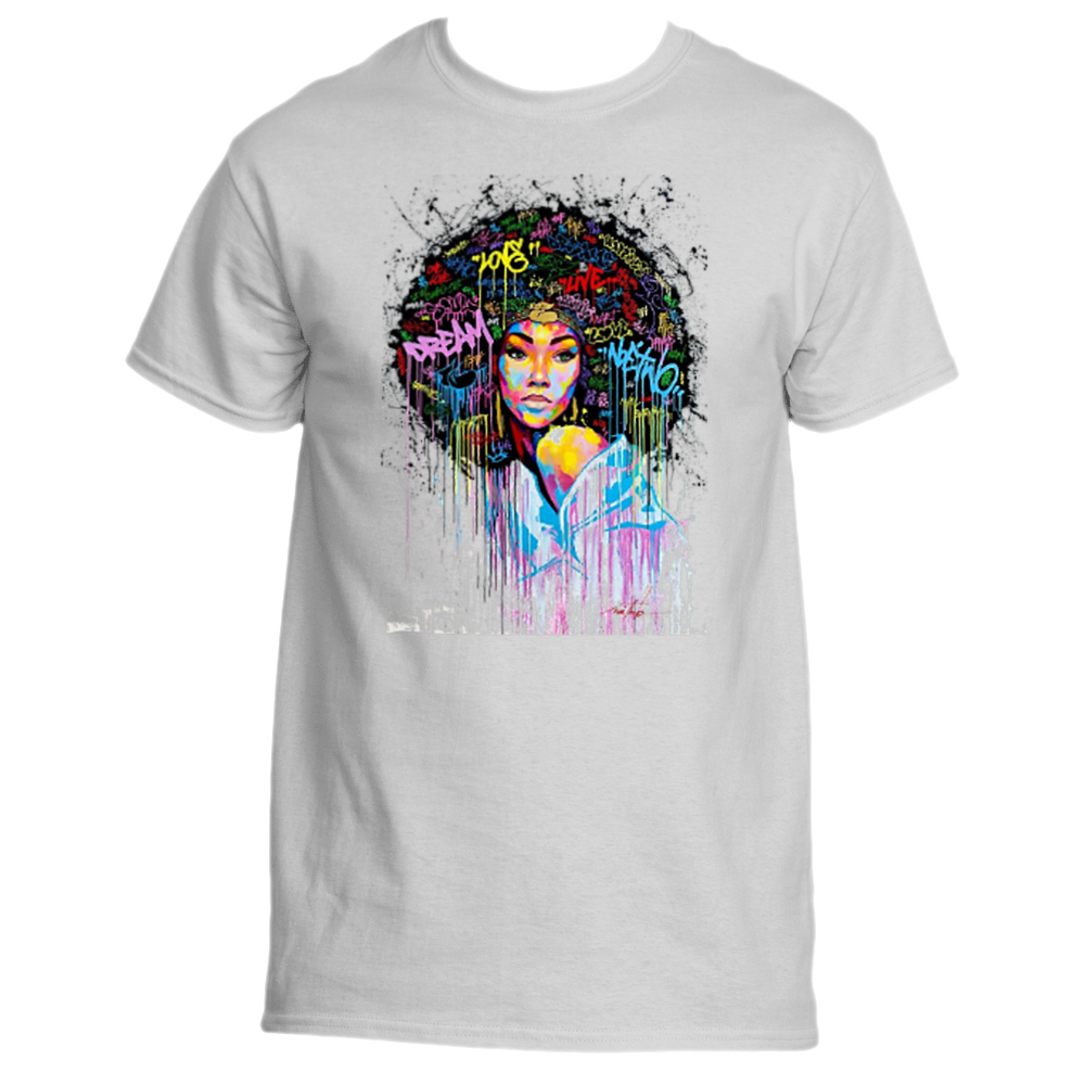 Black Woman Afro Spray Paint T Shirts