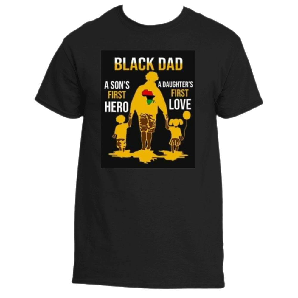 FATHERS DAY BLACK DAD Son And Daughter T Shirts