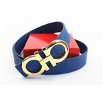 Blue With Gold Buckle Ferragamo Belt